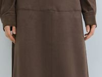 Юбка миди из искусственной замши, Коричневый