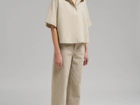 Свободная блузка изо льна и хлопка