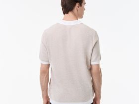 Мужское трикотажное поло Lacoste из смеси органического хлопка и льна
