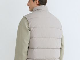 Утеплённый стёганый жилет, Бежевый