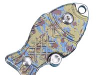 Складной нож-подвеска Sanrenmu 6171-TX, сталь Дамаск, рукоять титан