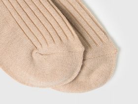 Короткие носки в рубчик, Бежевый