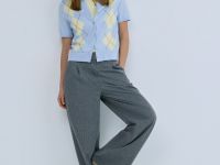 Кардиган с ромбами, Голубой