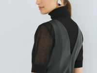 Платье А-силуэта из искусственной кожи, Черный