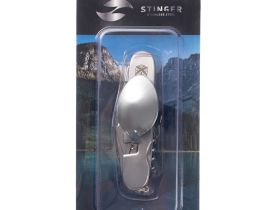 Нож перочинный Stinger 109 мм, 8 функций, серебристый, в блистере
