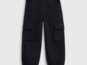 Брюки с карго-карманами для девочек, Черный