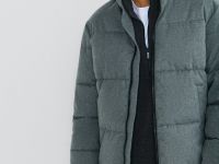 Утеплённая куртка с воротником-стойкой, Серый