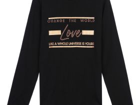 Фуфайка трикотажная для девочек (футболка с длинными рукавами)