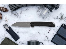 Нож с фиксированным клинком Kershaw Mini Iridium Fixed Blade, сталь D2, рукоять микарта, черный