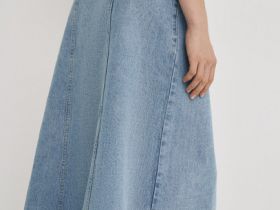 Джинсовая макси-юбка, Голубой