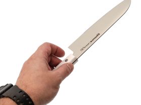Поварской кухонный нож сантоку Samura HARAKIRI 17,5, сталь AUS-8, рукоять ABS пластик, белый