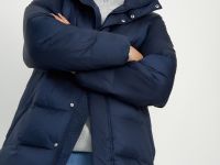 Пуховое полупальто с воротником-стойкой