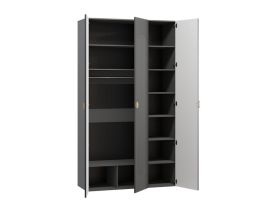 Распашной шкаф Луми 3-136x242 Графитовый