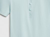 Поло в рубчик с коротким рукавом, Зеленый