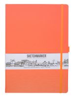 Блокнот для зарисовок Sketchmarker 21*29,7 cм 80 л 140 г, твердая обложка Неоновый коралл