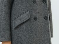 Длинное двубортное пальто, Серый