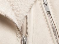 Дублёнка из искусственной замши с мехом для девочек, Бежевый