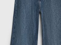 Утеплённые широкие джинсы, Синий