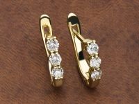 Серьги из желтого золота с бриллиантами э0301сг09170500