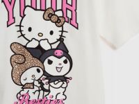 Футболка с принтом Hello Kitty для девочек, Белый