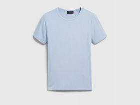 Приталенная футболка в рубчик, Голубой