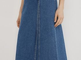 Джинсовая макси-юбка, Синий
