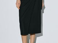 Миди-юбка на запах, Черный