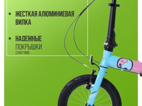 Детский велосипед Maxiscoo S007 Pro 14, год 2024, цвет Розовый-Синий