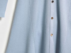 Вязаное платье мини, Голубой