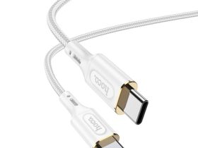 Кабель Hoco X95 Goldentop (Type-C) на (Type-C) 3A/60W 100см тканевая оплетка (белый)