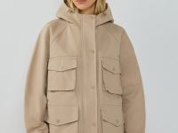 Куртка оверсайз на кулиске, Бежевый