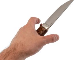 Нож Панцуй, сталь M398, рукоять карельская береза