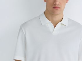 Поло из шелковистого пике, Белый