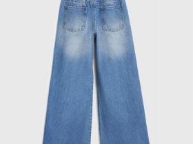 Широкие джинсы Wide leg для девочек, Синий