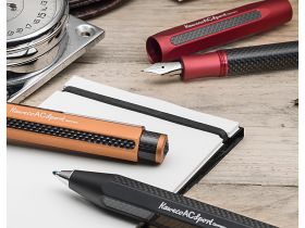 Ручка шариковая Kaweco AC Sport 1,0 мм, корпус красный с черными вставками
