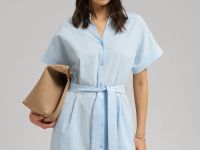 Приталенное платье-рубашка с поясом