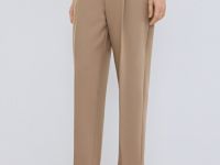 Зауженные брюки с ремнём, Бежевый
