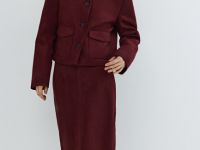 Укороченный жакет из искусственной замши, Фиолетовый