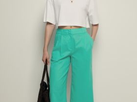 Укороченные брюки из конопляной ткани с хлопком