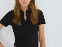 Поло в рубчик, Черный