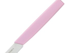 Нож кухонный cтоловый Okroshka Salad 11 см, сталь 5cr15mov, рукоять пластик, розовый