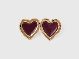 Кольцо-локет в форме сердца, Золотой