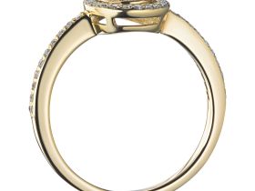 Классическое кольцо из желтого золота с бриллиантами э0301кц08210008