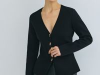 Кардиган на пуговицах с V-вырезом, Черный