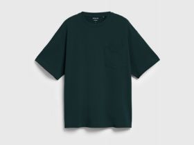 Футболка из плотного хлопка с карманом, Зеленый