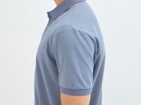 Поло из шелковистого пике, Синий