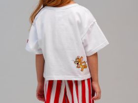 Комплект трикотажный для девочек: фуфайка (футболка), шорты