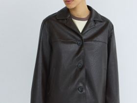 Куртка из искусственной кожи, Коричневый