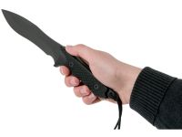 Нож с фиксированным клинком Spartan Blades Ronin Shinto, клинок черный, сталь CPM-S35VN, рукоять черная микарта