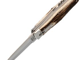 Автоматический многопредметный нож Mikov Predator, сталь 420, рукоять рог оленя